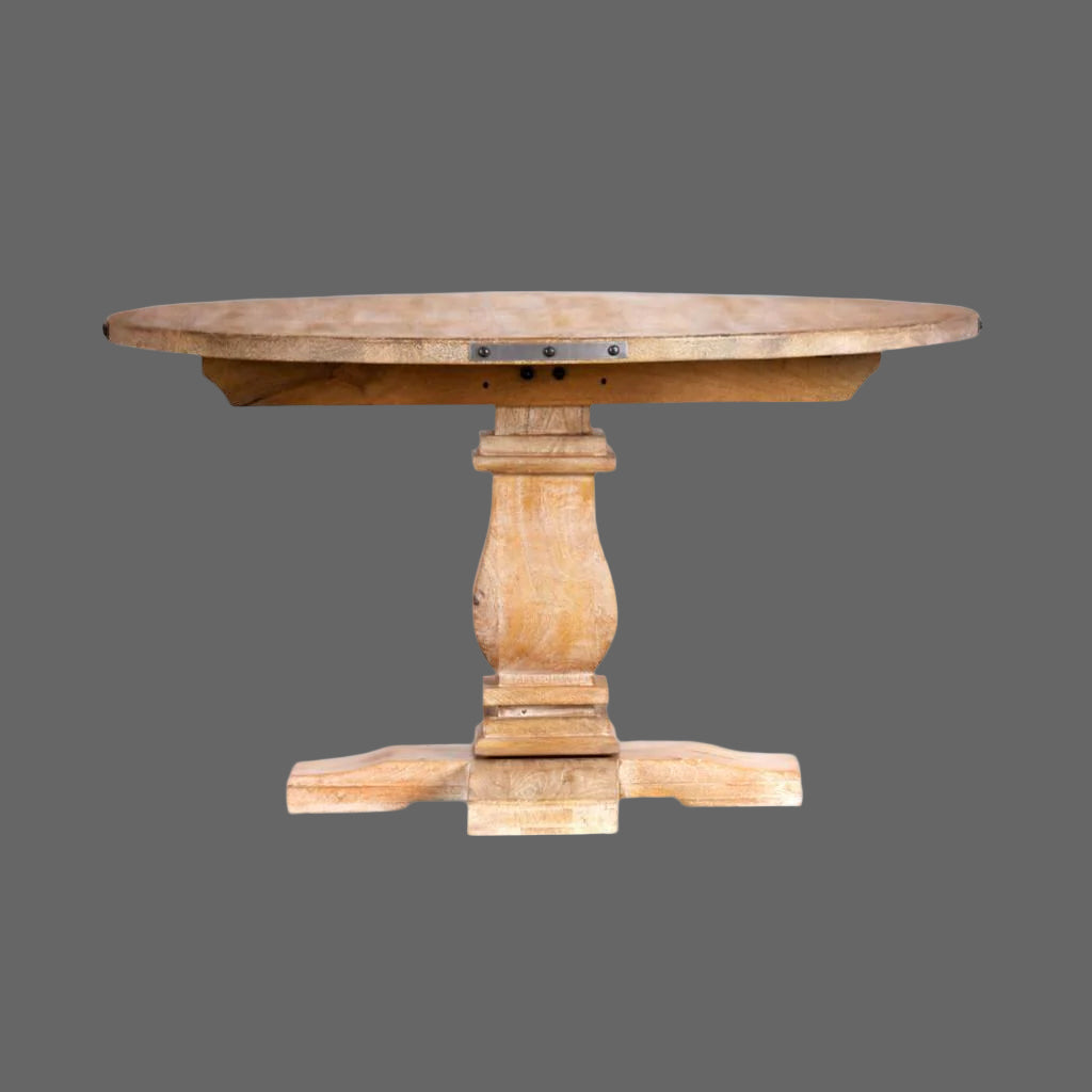ASTI ROUND PEDESTAL DINING TABLE IN HONEY WASH - MyChocolateWood