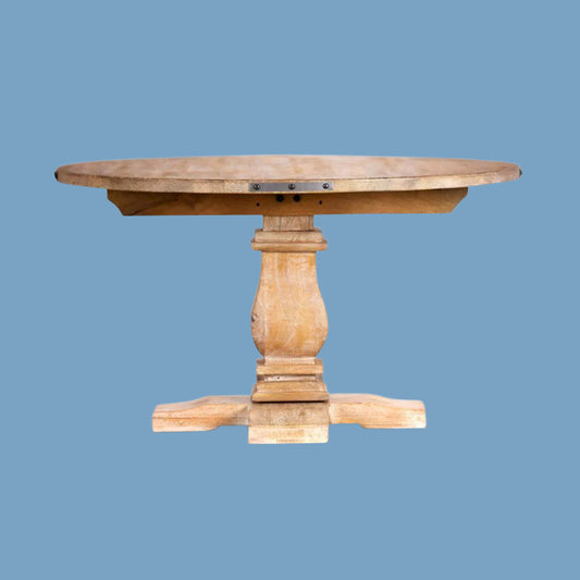 ASTI ROUND PEDESTAL DINING TABLE IN HONEY WASH - MyChocolateWood