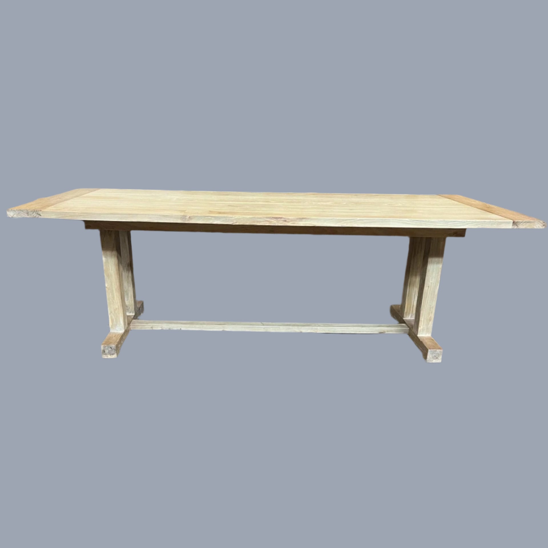 ATHENS RECYCLED ELM TRESTLE DINING TABLE 184CM - MyChocolateWood