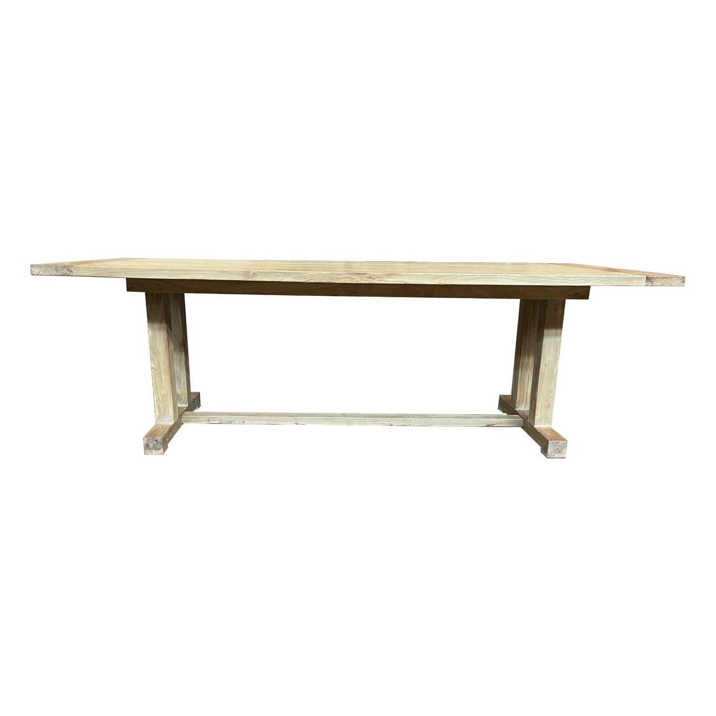 ATHENS RECYCLED ELM TRESTLE DINING TABLE 184CM - MyChocolateWood