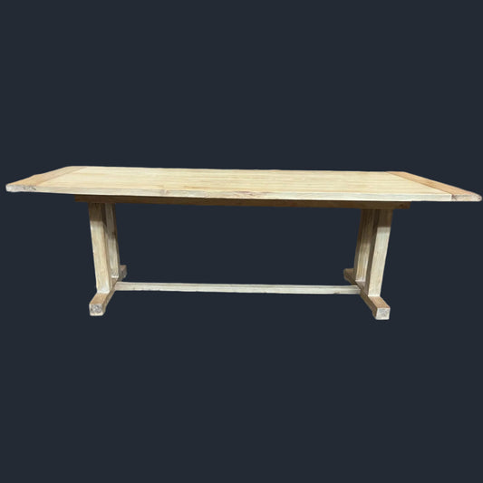 ATHENS RECYCLED ELM TRESTLE DINING TABLE 240CM - MyChocolateWood