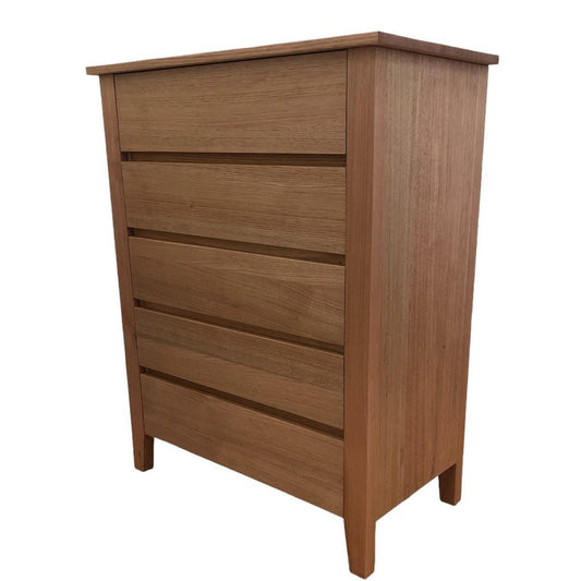 AUSTRALIAN CUSTOM-MADE SOLID MARGIE VICTORIAN ASH 5 DRAWER TALLBOY NONTOXIC - MyChocolateWood