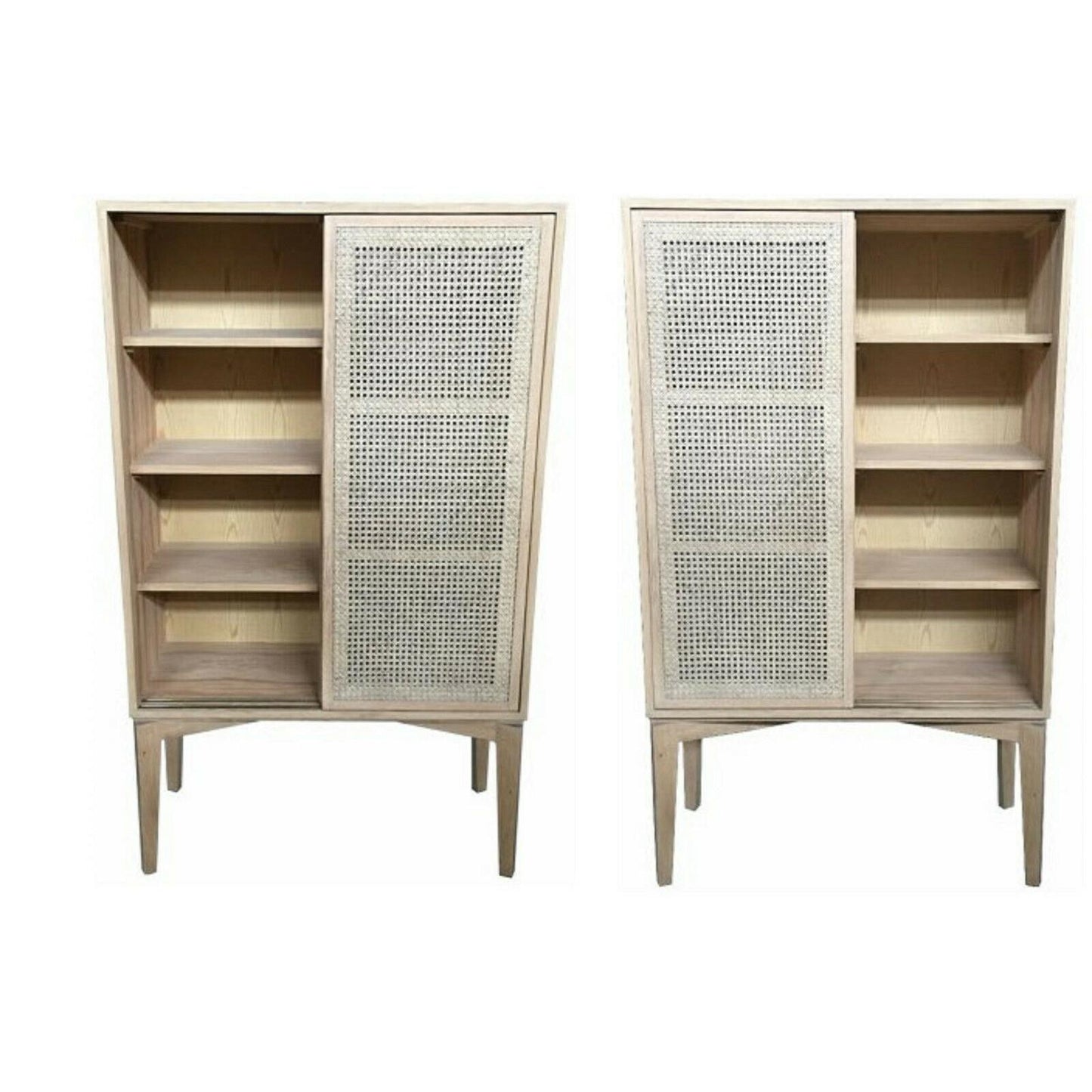 BAHAMAS CABINET CUPBOARD SLIDING RATTAN DOORS/ NATURAL OAKWOOD COLOUR - MyChocolateWood