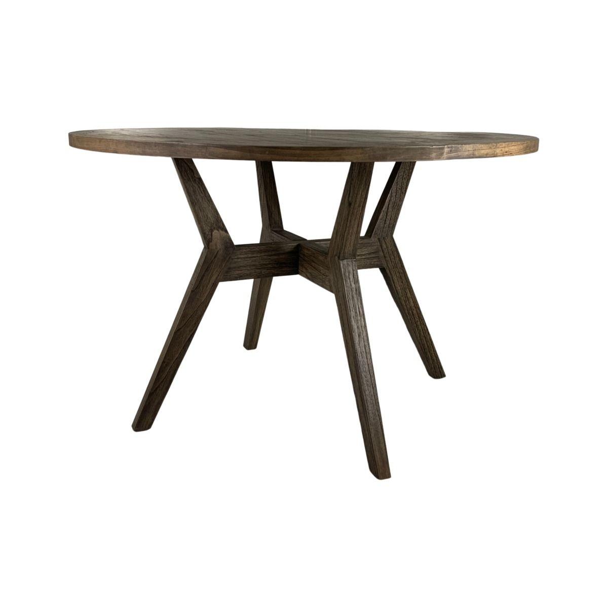 BALI SOLID MINDI WOOD TIMBER DARK BROWN/SOREL ROUND DINING TABLE 120 DIA - MyChocolateWood