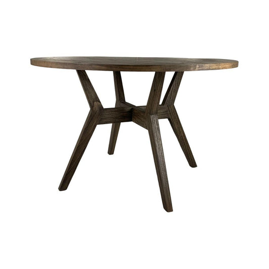 BALI SOLID MINDI WOOD TIMBER DARK BROWN/SOREL ROUND DINING TABLE 120 DIA - MyChocolateWood