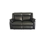 BARRON GENUINE MURANO LEATHER 2-SEATER  RECLINER SOFA W/USB PORT BLACK - MyChocolateWood