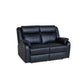 BARRON GENUINE MURANO LEATHER 2-SEATER  RECLINER SOFA W/USB PORT BLACK - MyChocolateWood