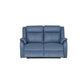 BARRON GENUINE MURANO LEATHER 2-SEATER  RECLINER SOFA W/USB PORT  MARINE BLUE - MyChocolateWood