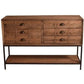 BASIL RECLAIMED OAK 6 DRAWER CHEST OF DRAWERS WITH BOTTOM SHELF - MyChocolateWood