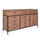 BASIL RECLAIMED OAK & IRON SIDEBOARD BUFFET 3 DRAWERS 3 DOORS LIGHT NATURAL (Copy) - MyChocolateWood