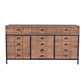 BASIL RECLAIMED OAK & IRON SIDEBOARD BUFFET 3 DRAWERS 3 DOORS LIGHT NATURAL (Copy) - MyChocolateWood