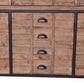 BASIL RECLAIMED OAK & IRON SIDEBOARD BUFFET 3 DRAWERS 3 DOORS LIGHT NATURAL (Copy) - MyChocolateWood