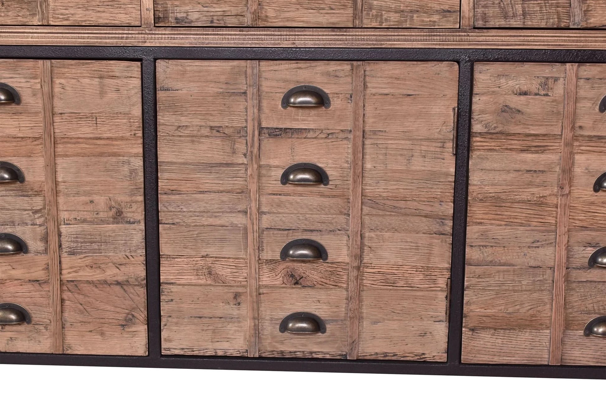 BASIL RECLAIMED OAK & IRON SIDEBOARD BUFFET 3 DRAWERS 3 DOORS LIGHT NATURAL (Copy) - MyChocolateWood