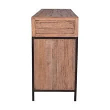 BASIL RECLAIMED OAK & IRON SIDEBOARD BUFFET 3 DRAWERS 3 DOORS LIGHT NATURAL (Copy) - MyChocolateWood