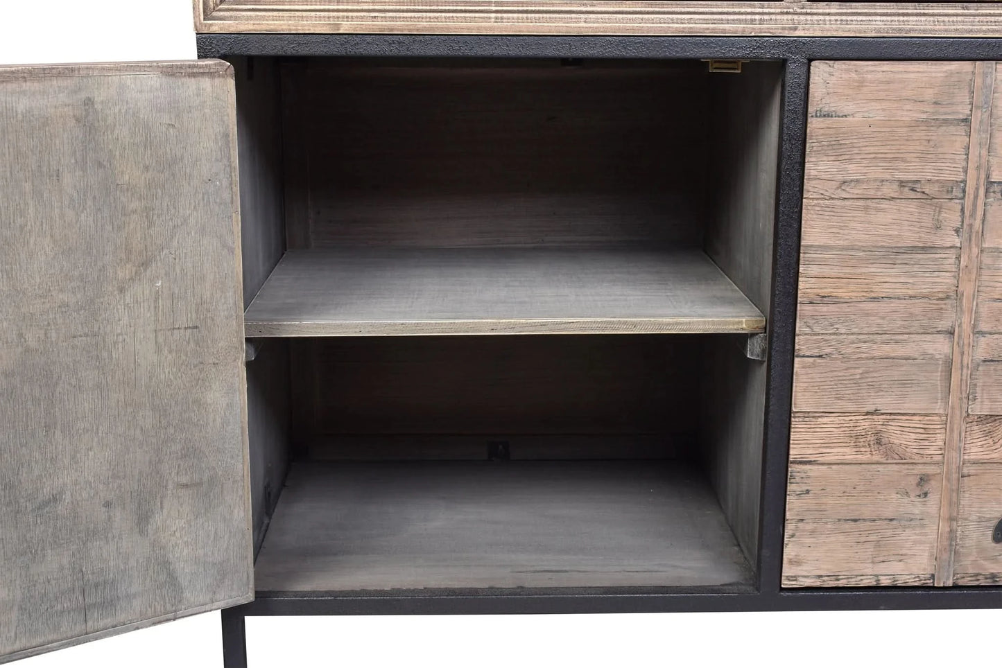 BASIL RECLAIMED OAK & IRON SIDEBOARD BUFFET 3 DRAWERS 3 DOORS LIGHT NATURAL (Copy) - MyChocolateWood