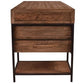 BASIL RECLAIMED OAK & IRON TWIN PEDESTAL DESK. HOME OFFICE DESK BROWN - MyChocolateWood
