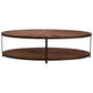 BASIL XL OVAL 2 TIER RECLAIMED OAK & IRON COFFEE TABLE - MyChocolateWood
