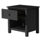 BAYLIN RUBBERWOOD 1-DRAWER  1-SHELF BEDSIDE TABLE BLACK - MyChocolateWood