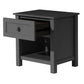 BAYLIN RUBBERWOOD 1-DRAWER  1-SHELF BEDSIDE TABLE BLACK - MyChocolateWood