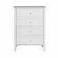 BAYLIN RUBBERWOOD 4 DRAWER TALLBOY/CHEST OF 4 DRAWERS WHITE - MyChocolateWood