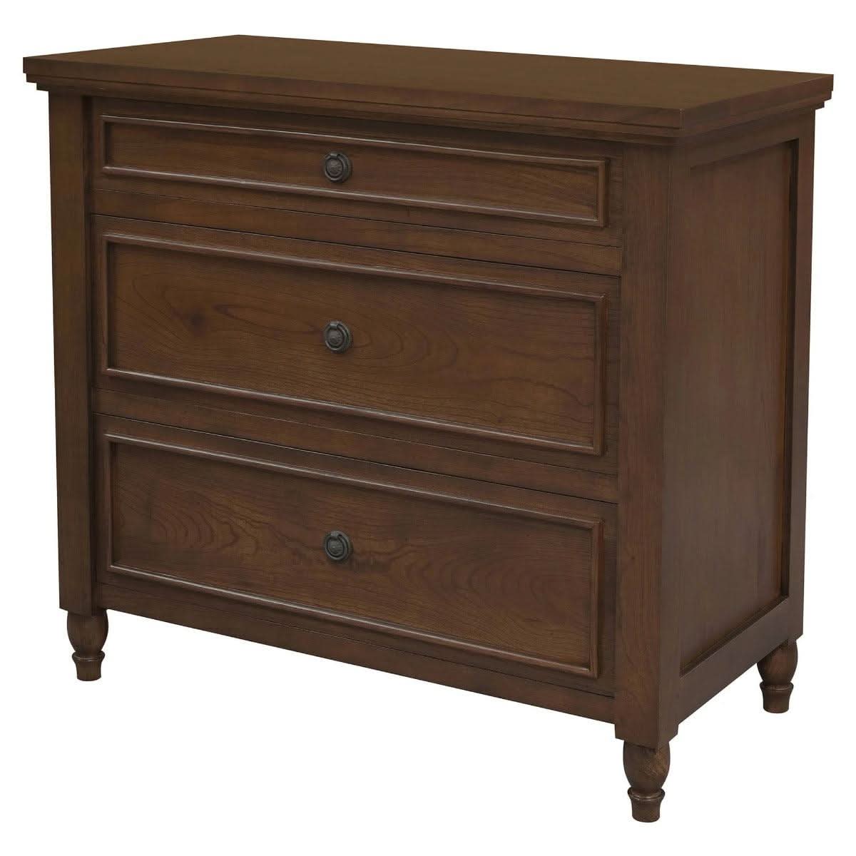 BEAU 3 DRAWERS TURN LEG CHEST OF DRAWERS WALNUT - MyChocolateWood