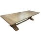 BECKETT HAMPTON STYLE SOLID MAHOGANY TRESTLE DINING TABLE IN STRAW WASH 244CM - MyChocolateWood
