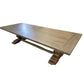 BECKETT HAMPTON STYLE SOLID MAHOGANY TRESTLE DINING TABLE IN STRAW WASH 305CM - MyChocolateWood