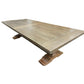 BECKETT HAMPTON STYLE SOLID MAHOGANY TRESTLE DINING TABLE IN STRAW WASH 305CM - MyChocolateWood