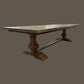 BECKETT HAMPTON STYLE SOLID MAHOGANY TRESTLE DINING TABLE IN STRAW WASH 305CM - MyChocolateWood