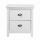 BELLE 2-DRAWER BEDSIDE TABLE WHITE - MyChocolateWood