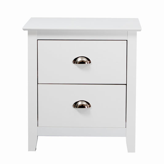 BELLE 2-DRAWER BEDSIDE TABLE WHITE