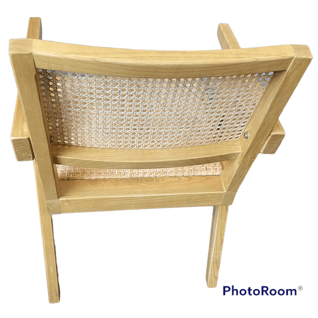 BELVIL RECYCLED ELM/ RATTAN CHAIR HAMPTON ARMCHAIR IN NATURAL - MyChocolateWood