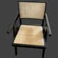 BELVIL RECYCLED ELM/RATTAN CHAIR HAMPTON ARMCHAIR IN RUBBED DOWN BLACK - MyChocolateWood