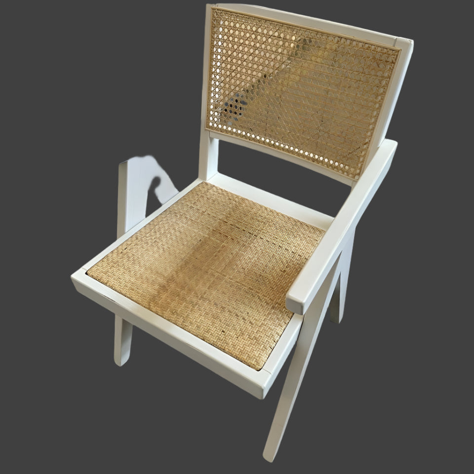 BELVIL RECYCLED ELM/RATTAN CHAIR HAMPTON ARMCHAIR IN RUBBED DOWN BLACK - MyChocolateWood