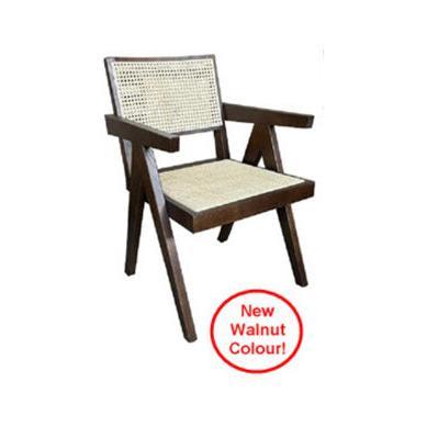 BELVIL RECYCLED ELM/ RATTAN CHAIR HAMPTON ARMCHAIR IN RUBBED DOWN WALNUT - MyChocolateWood