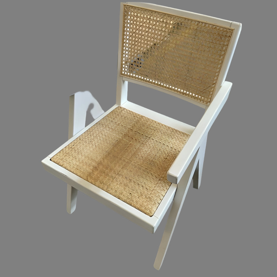 BELVIL RECYCLED ELM/ RATTAN CHAIR HAMPTON ARMCHAIR IN RUBBED DOWN WALNUT - MyChocolateWood