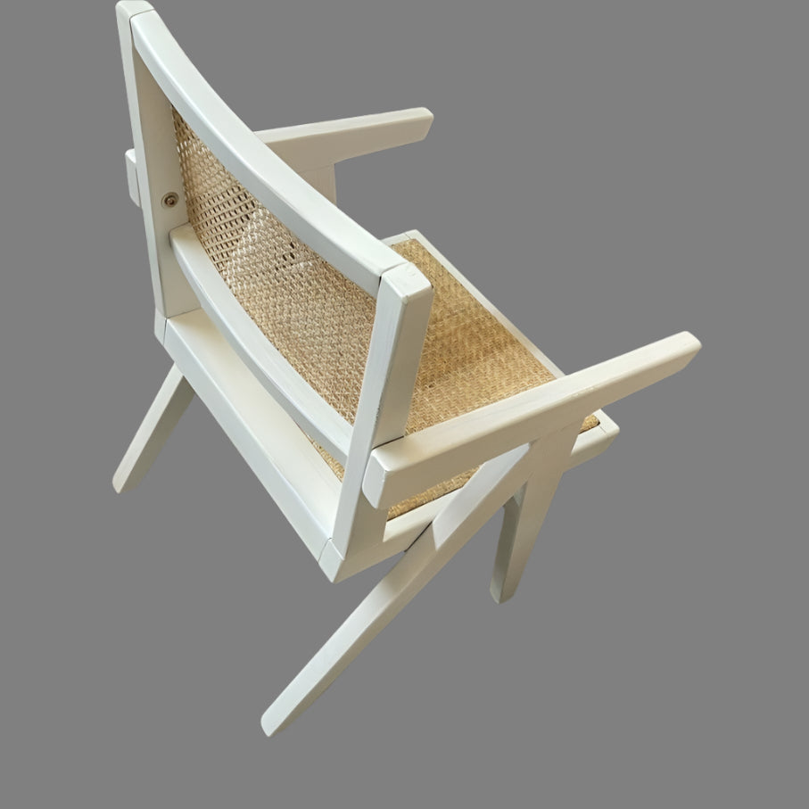 BELVIL RECYCLED ELM/ RATTAN CHAIR HAMPTON ARMCHAIR IN RUBBED DOWN WALNUT - MyChocolateWood