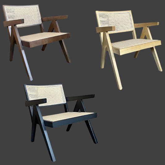 BELVIL RECYCLED ELM/RATTAN CHAIR HAMPTON LOUNGE CHAIR IN RUBBED DOWN BLACK - MyChocolateWood