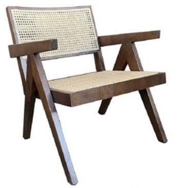 BELVIL RECYCLED ELM/ RATTAN CHAIR HAMPTON LOUNGE CHAIR IN RUBBED DOWN WALNUT - MyChocolateWood