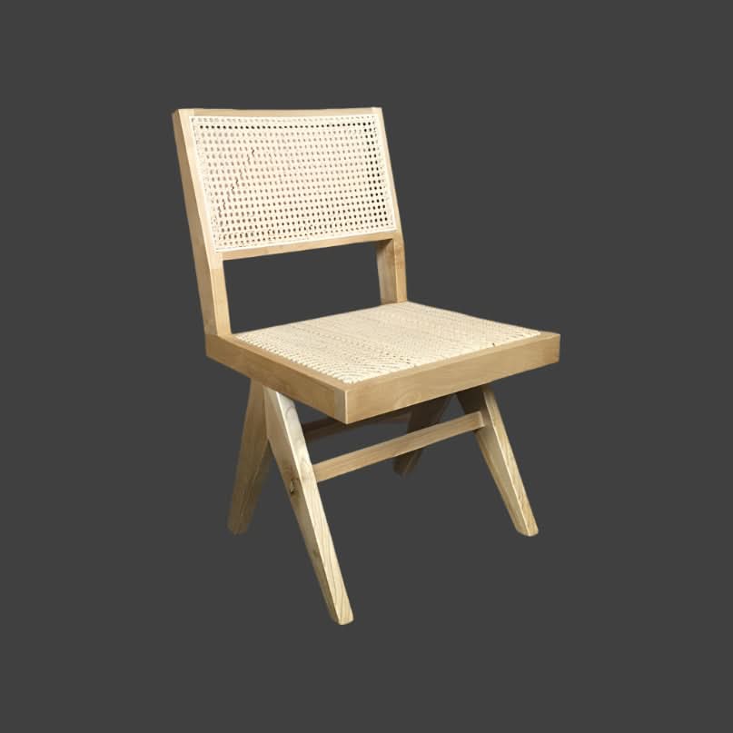 BELVIL RECYCLED ELM/ RATTAN HAMPTON STYLE CASUAL DINING CHAIR IN NATURAL - MyChocolateWood