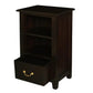 BENEDICT SOLID MAHOGANY TIMBER BEDSIDE TABLE WITH 1 DRAWER & 1 SHELF IN CHOCOLATE - MyChocolateWood