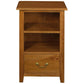 BENEDICT SOLID MAHOGANY TIMBER BEDSIDE TABLE WITH 1 DRAWER & 1 SHELF IN LIGHT PECAN - MyChocolateWood