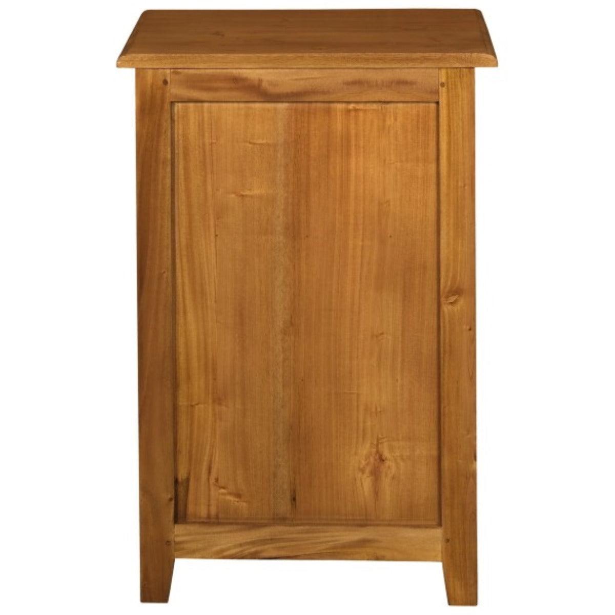 BENEDICT SOLID MAHOGANY TIMBER BEDSIDE TABLE WITH 1 DRAWER & 1 SHELF IN LIGHT PECAN - MyChocolateWood