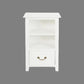 BENEDICT SOLID MAHOGANY TIMBER BEDSIDE TABLE WITH 1 DRAWER & 1 SHELF IN WHITE - MyChocolateWood