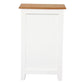 BENEDICT SOLID MAHOGANY TIMBER BEDSIDE TABLE WITH 1 DRAWER & 1 SHELF - WHITE BODY/CARAMEL TOP - MyChocolateWood