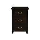 BENEDICT SOLID MAHOGANY TIMBER BEDSIDE TABLE WITH 3 DRAWERS IN CHOCOLATE - MyChocolateWood