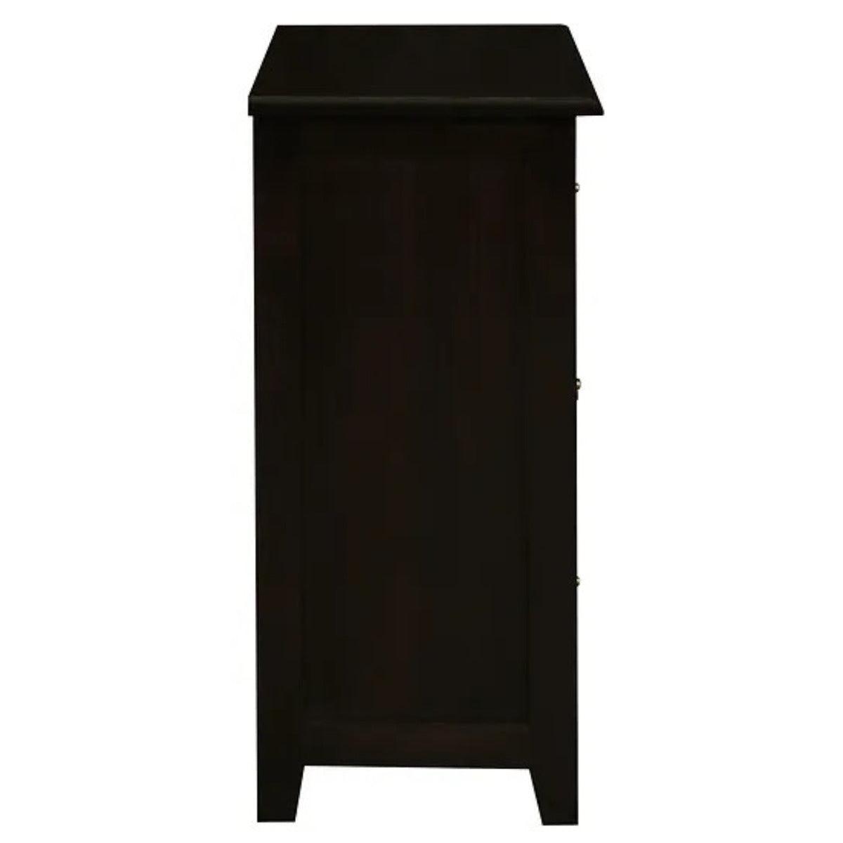 BENEDICT SOLID MAHOGANY TIMBER BEDSIDE TABLE WITH 3 DRAWERS IN CHOCOLATE - MyChocolateWood