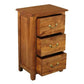 BENEDICT SOLID MAHOGANY TIMBER BEDSIDE TABLE WITH 3 DRAWERS IN LIGHT PECAN - MyChocolateWood