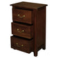 BENEDICT SOLID MAHOGANY TIMBER BEDSIDE TABLE WITH 3 DRAWERS IN MAHOGANY COLOUR - MyChocolateWood