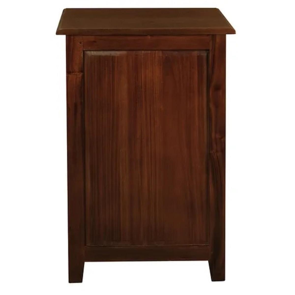 BENEDICT SOLID MAHOGANY TIMBER BEDSIDE TABLE WITH 3 DRAWERS IN MAHOGANY COLOUR - MyChocolateWood